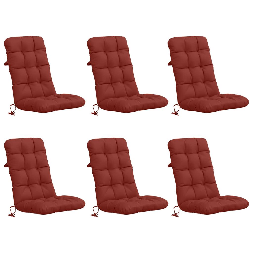 6 piece high back cushion set VIANEN 100percent polyester red