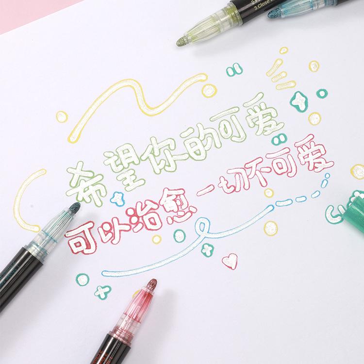 24-цветные двусторонние контурные ручки для детского DIY-рисования, скетчинга, ведения дневников и выделения для студентов