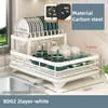 Dish Drying Rack 2Tier Plates Kitchen Organizer Dish Bowl Drainer Storage Racks with Drainage Board Adjustable Home Organization