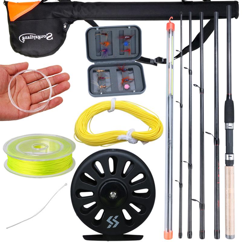 Нахлыстовая удочка и катушка, леска, рыболовная наживка, сумка для удочки нахлыстом, набор фидеров для рыбалки 