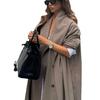 European & American Women's Long-Sleeved Windbreaker - Mid-Length, High-End, Loose Fit with Pockets - Autumn/Winter Collection