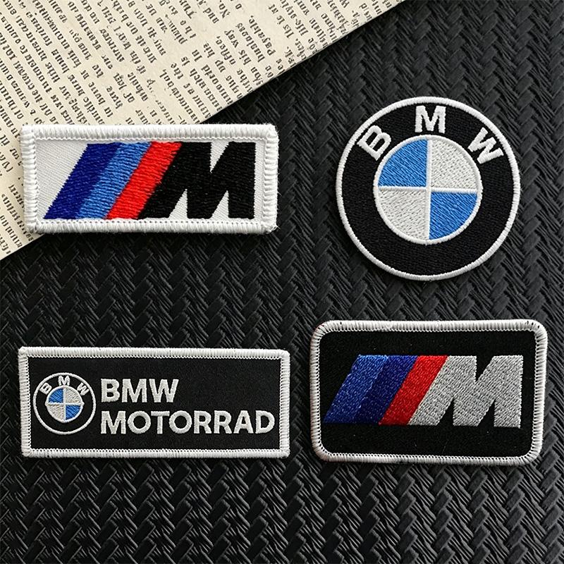 BBJF8 B-BMW-B Logo Embroidered Cloth Sticker Clothing Hole Patch Decal Ironing Sewing Hot Melt Adhesive Patches for BMW M Sport Series