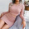 Fashion Twist Knitted Sweater Skirt 2 Pieces Set For Women Suit  Celebrations Short Tops + Elastic Waist Mini Skirt Sets