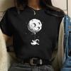 Funny Moons T-shirts for Women Fashion Spaceman Tshirts Ladies T Shirts 90s Baby Tees Y2K Tops Vintage Harajuku