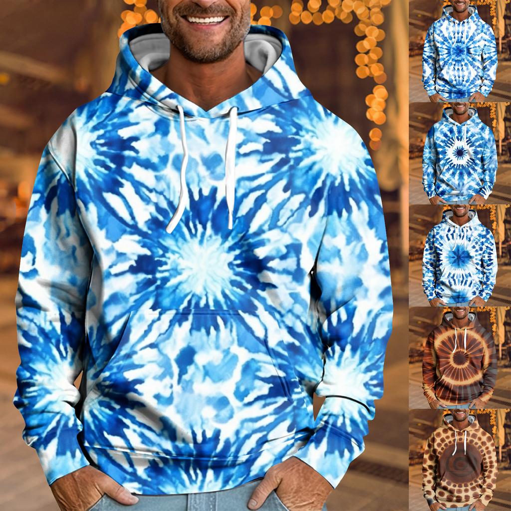 Men's Loose Printed Hooded Sweatshirt Men's Casual Fashion Sports Sweatshirt