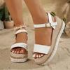 Fashion Women's Sandals Fashion Rivets Platform Sandals Women Plus Size 36-42 Thick Bottom Summer Sandles Woman Ankle Buckle Sandalias