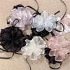Korean Simple Mesh Hair Band Sweet Bow Ribbon Hair Ring Cute Ballet Headband Headwear Hair Accessories For Women Girls