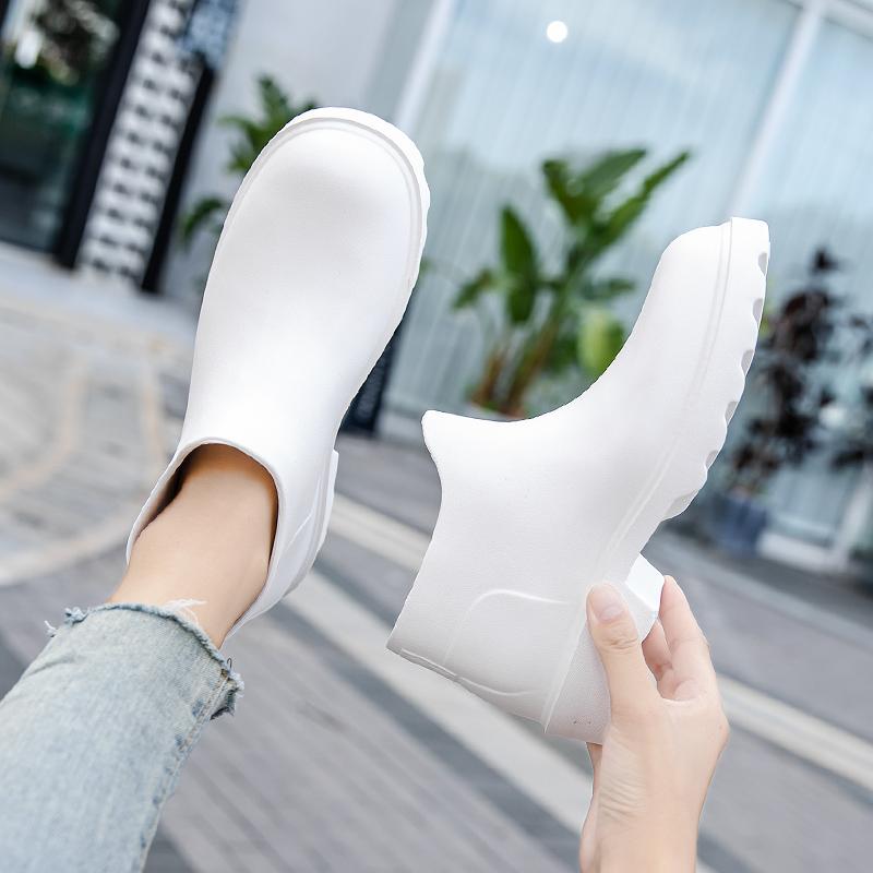 Женские модные индивидуальные ПВХ водонепроницаемые короткие резиновые сапоги для осени и лета