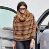 Eco-Friendly Faux Fox Fur Women's Coat with Stripes - European and American Style.