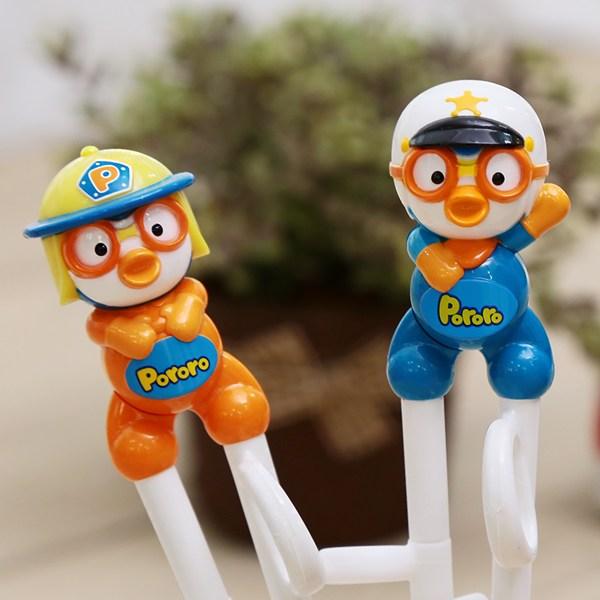Edison Police and Firefighter Pororo Correction Chopsticks Level 1 for Right Hand, Police + Police + Firefighter, 3 Pieces