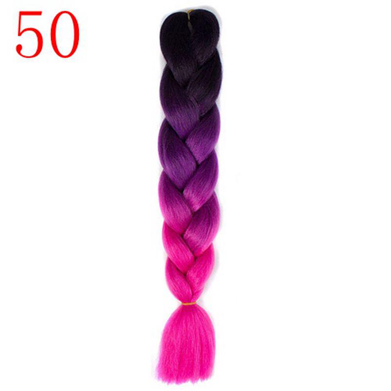 Ombre Hair Jumbo Braids Волосы Синтетические наращивания волос для женщин Розовый Красный Синий 102 Доступных цвета