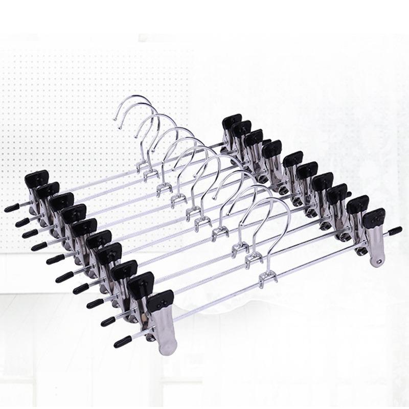 10/20 шт., нескользящие прочные металлические зажимы, вешалки, хромированная вешалка для одежды, брюк, пальто, юбки