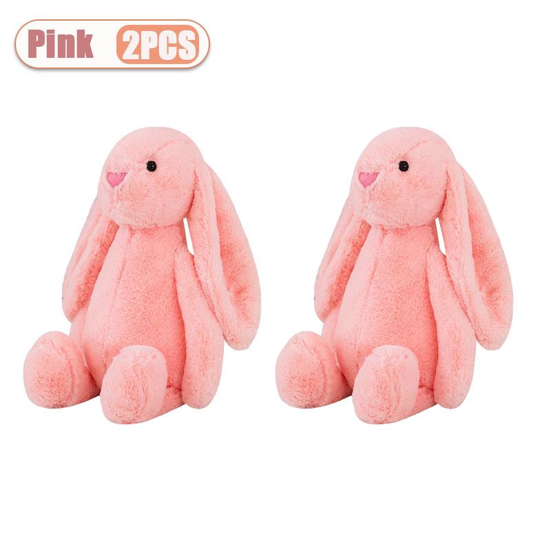 1-4PCS Plush Bunny Doll Children's Sleepy Soothing Doll Rabbit Dolls Shy Pink Rabbit Doll Children Gift Bedroom Plush Ornament