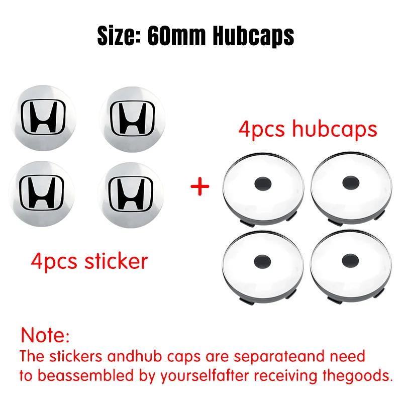 56/60mm Car Wheel Center Hub Cap Badge Logo Emblem Decal Wheel Sticker For Honda Civic City Accord Odyssey CRV Hrv Jazz CBR VTX