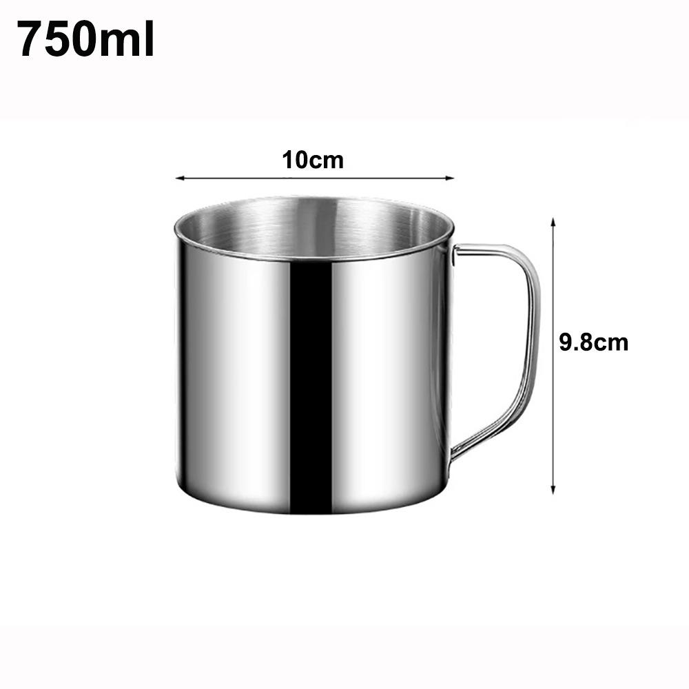 Новая кружка 350-1250 мл из нержавеющей стали 304 с крышкой, ручкой, для чая, воды, путешествий