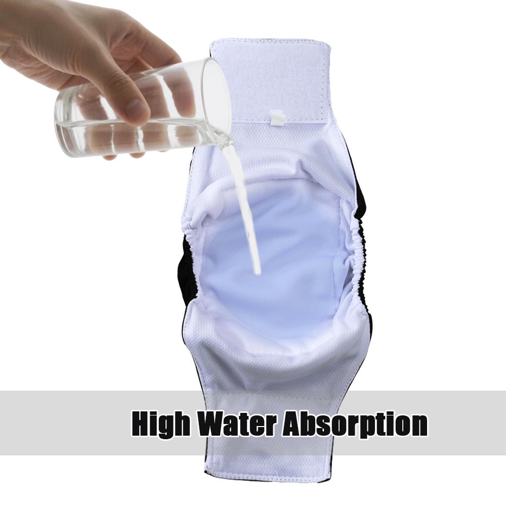 3 шт. Стираемые подгузники для кобелей для маленьких собак, многоразовые гигиенические трусы для питомцев, бандаж на живот, высокоабсорбирующий подгузник для щенков, непромокаемый