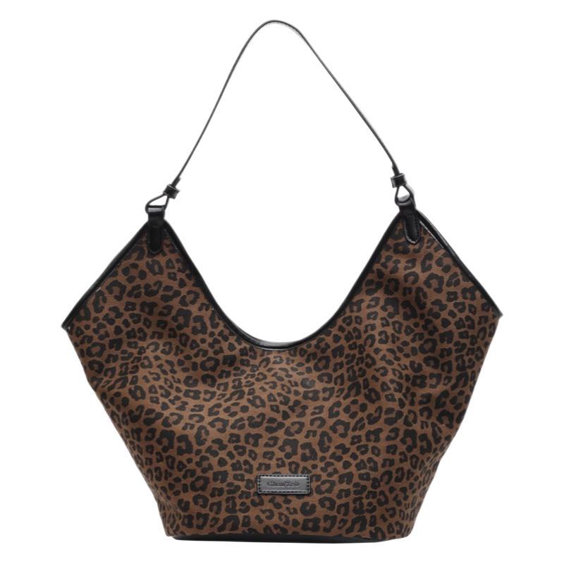 This Year, the Popular Leopard Print Large-capacity Bag Women's 2025 New Autumn Versatile Messenger Bag Commuter Shoulder, Bucket