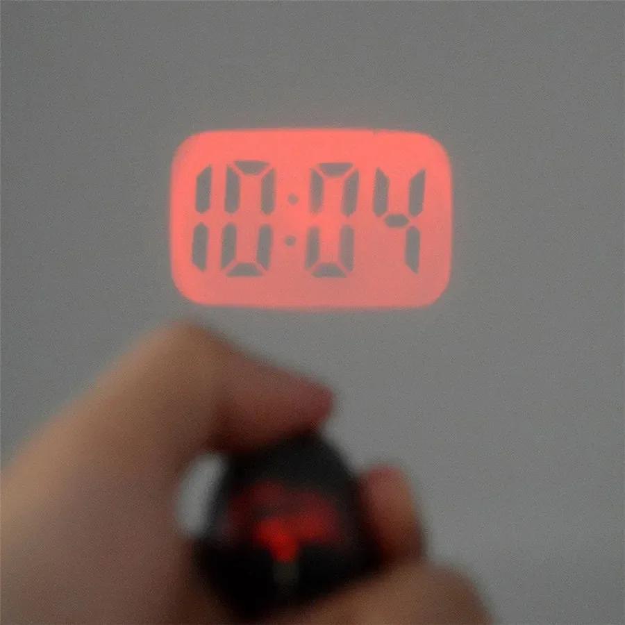 Mini Digital Projection Clock Portable LED Wall Ceiling Time Projection Watch Magic Night Light Electronic Clock Key Chain Decor