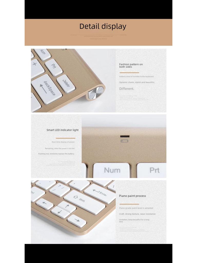 Ультратонкий комплект беспроводной клавиатуры и мыши 2.4G для Smart TV — бесшумный и беззвучный