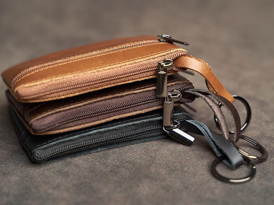 Мини-кошелек из натуральной кожи, сумка для карт из коровьей кожи, кошелек ручной работы на молнии, чехол для ключей от машины, короткий женский кошелек, чехол для ключей