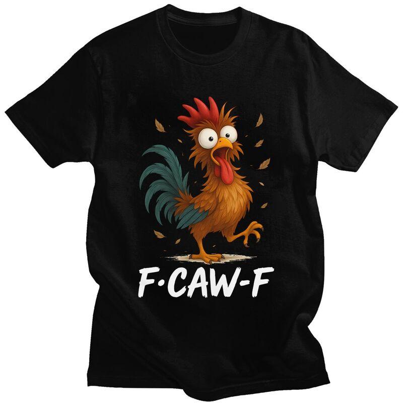 Funny Chicken FCawF Rooster T Shirt Men Women ShortSleeve Tshirt Streetwear Casual Graphic Tee Tops Loose Oversized Clothing