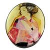 [P6976] - Handmade Brooch 'Mistinguette' (Schiele) - 65x48 Mm