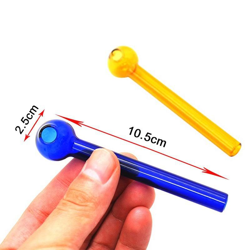 Стеклянная трубка Pyrex, стеклянная трубка ручной работы для масляной горелки, мини-курительные трубки, симпатичные цветные толстые стеклянные трубки 10/40 шт.