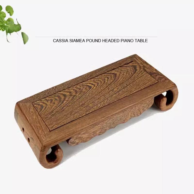 Solid Wood Carving Handicraft Ornament Base, Chicken Wing Wood Book Roll Table Base, Peculiar Stone Mini Vase Bonsai Base