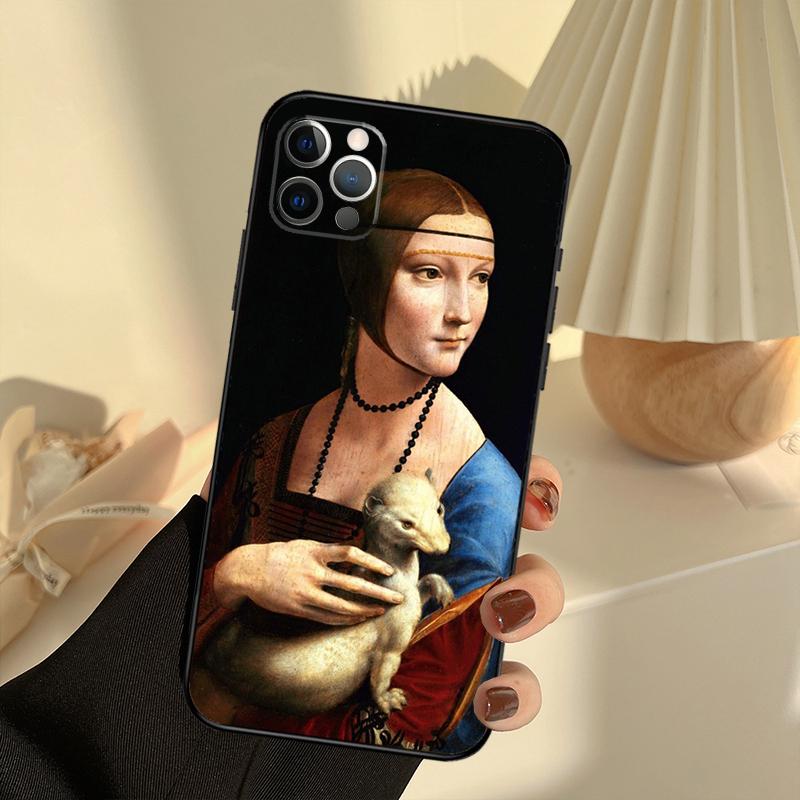 Leonardo da Vinci Mona Lisa Art Phone Case For iPhone 15 14 13 12 11 16 17 Pro Max 13 mini 15 16 Plus 16e 17 Air Cover Funda