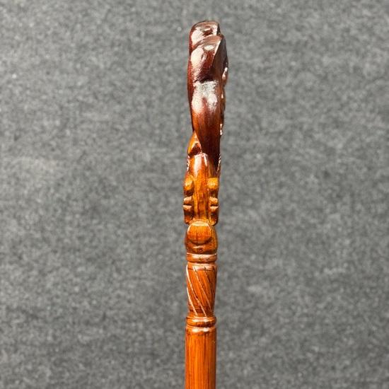 93.98 Cm Handcrafted Wooden Walking Stick Lion Hunting Gazelle Carving Stylish and Sturdy for Men, Women Best Gift for Him