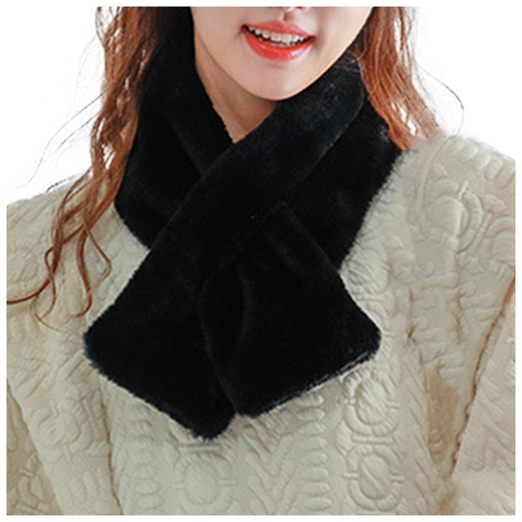 Женский плюшевый шарф, сладкий и мягкий осенне-зимний однотонный теплый шарф
