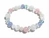 Исцеляющий, любовный, удачливый, голубой лунный камень, голубой кружевной агат, голубой топаз, цвет ауры, розовый кварц, кристалл, натуральный камень, браслет с мощным камнем, внутренняя часть 16 см, сделано в Японии