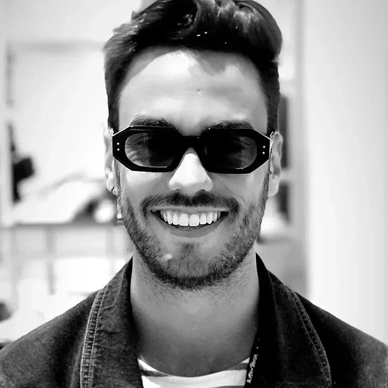 Модные Солнцезащитные Очки Женские Мужские Квадратные Пластиковые Винтажные Стильные Оверсайз Женские Солнцезащитные Очки Ретро Отпуск