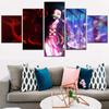 Anime Demon Slayer Warrior 5 Pieces Wall Modern Modular Posters Art Canvas Painting for Living Room Home Decor Pictures HD Print