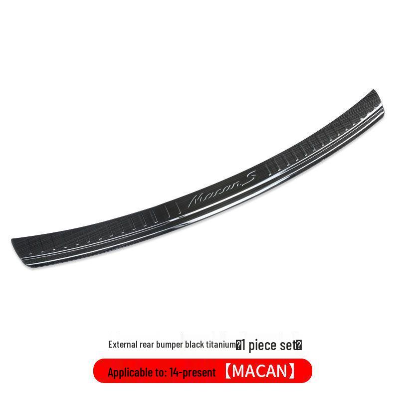 Stainless Steel Trunk Sill Strips for Porsche Macan & Cayenne Rear Bumper Interior Mods