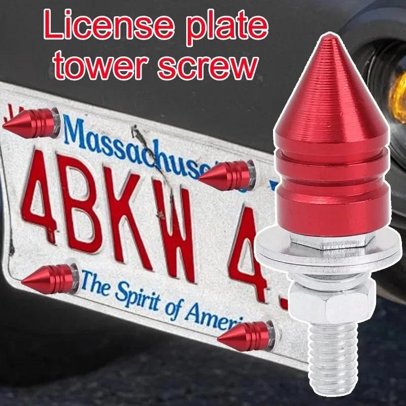 Universal Car License Plate Aluminum Alloy M6 Screws Corrosion Resistant Fasteners for ATV Motorcycle Exterior Modification