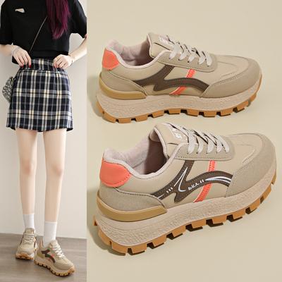Трендовые брендовые кроссовки на платформе женские весна 2025 новая модель большого размера на плоской подошве летне-осенние универсальные повседневные маленькие белые туфли