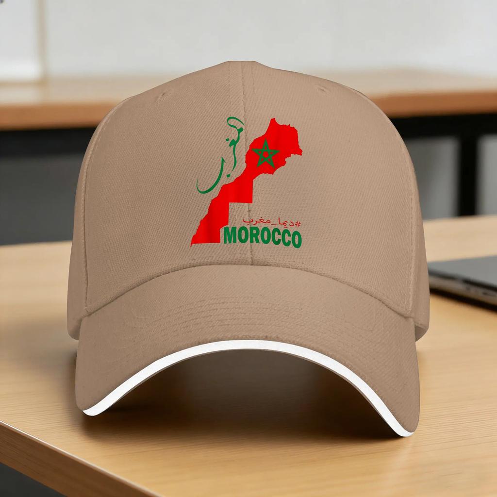 Morocco Maroc   flag Moroccan Casual Baseball Cap Summer  Trucker Hat Adjustable  Vintage Baseball Caps