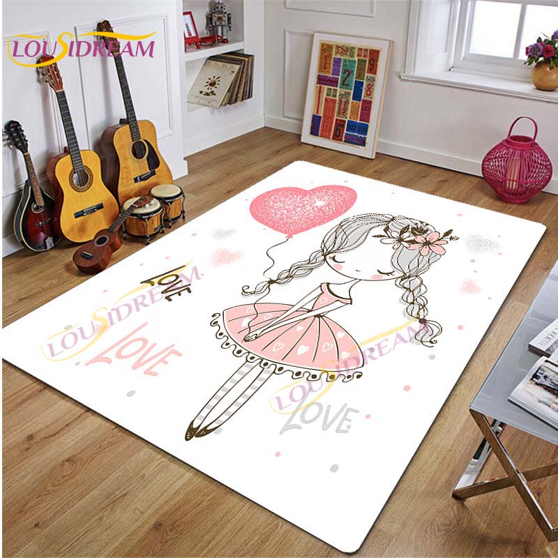 Ковер для балерины, ковер с рисунком балерины для девочек, розовые коврики для гостиной, спальни, декор для детской комнаты, декор для детской, подарок