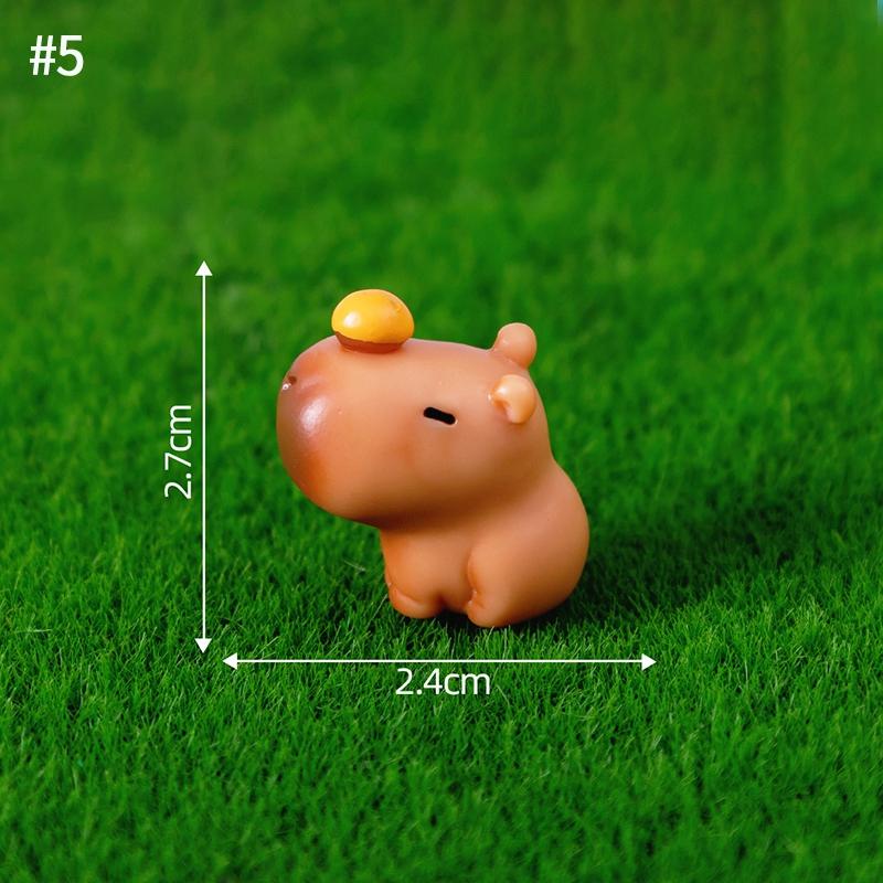 Мини Фигурка Капибары Украшение Настольные Аксессуары Украшение для Интерьера Автомобиля Смола Фигурка Миниатюрная Модель Животные Декор