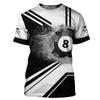 Funny Billiards 3D Printed Summer Fashion Simple Men's And Women's Casual Sports Daily New Round Neck Short Sleeve T-shirt Tops