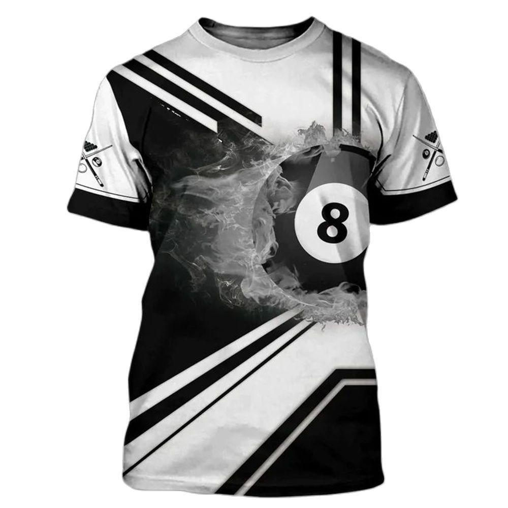 Funny Billiards 3D Printed Summer Fashion Simple Men's And Women's Casual Sports Daily New Round Neck Short Sleeve T-shirt Tops