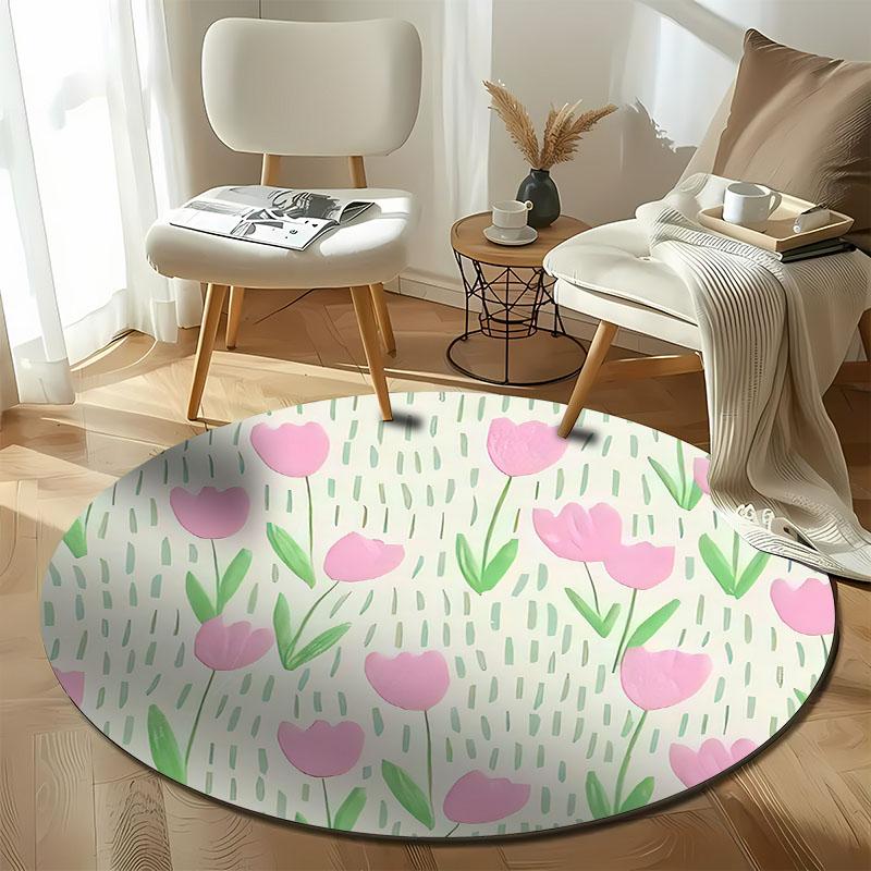Free shipping! Floral Round Carpet for Living Room Decor round carpet for home sofa bedroom, gift