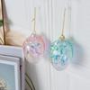 2 шт. пасхальное стеклянное яйцо, подвесное украшение со шнурком, многоразовое розовое, синее, зеленое, прозрачное яйцо, пасхальный фестиваль, орнамент, кулон, праздничные подарки