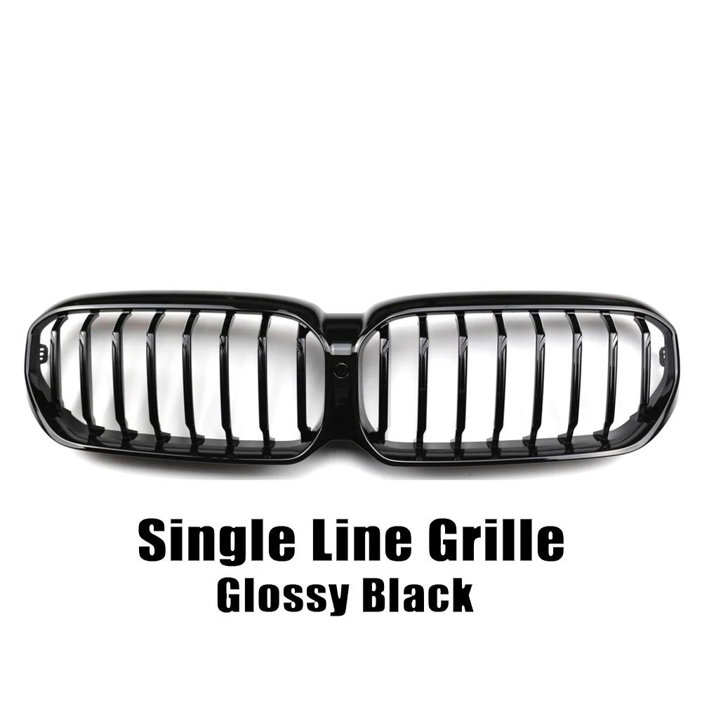 XVIP Двухсекционные глянцевые черные решетки переднего бампера для BMW 5-й серии G30/G31 2021-2025 530i 540i Верхние решетки в однорядном стиле