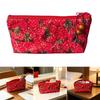 Zipper Design Pencil Case Strawberry Print Cosmetic Bag Trendy Makeup Pouch  School Supplies