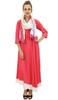 Designer Peach Kurta Kurti Indian Women Dress Rayon Blouse With