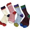 A Pair Soft Mid Tube Socks Stripes Long Socks Durable Womens Crew Socks  for Women