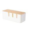 With Wooden Lid Household Cable Management Box Storage Bin Power Cord Case Power Wire Case  Charger