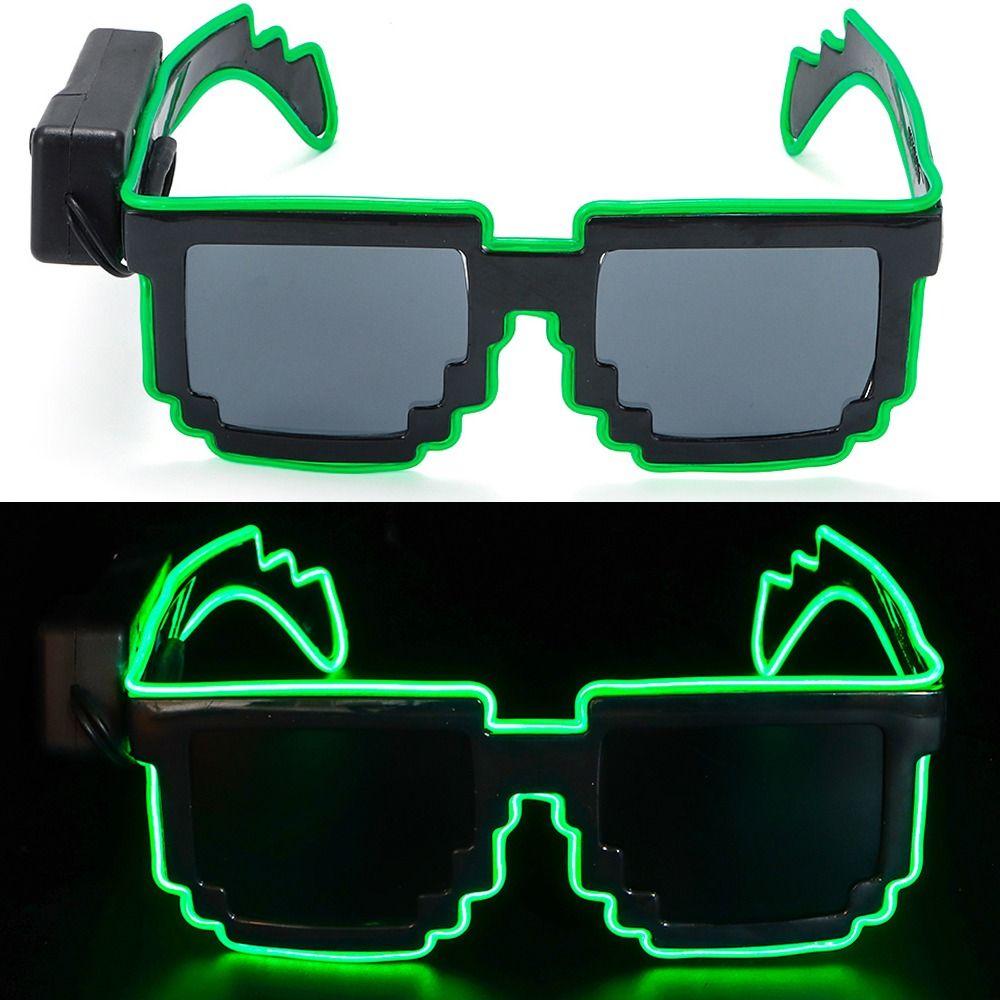 Крутые беспроводные мозаичные светодиодные очки Хэллоуин Рождество День рождения Смешные неоновые очки для рейва Светодиодные светящиеся очки Светятся в темноте